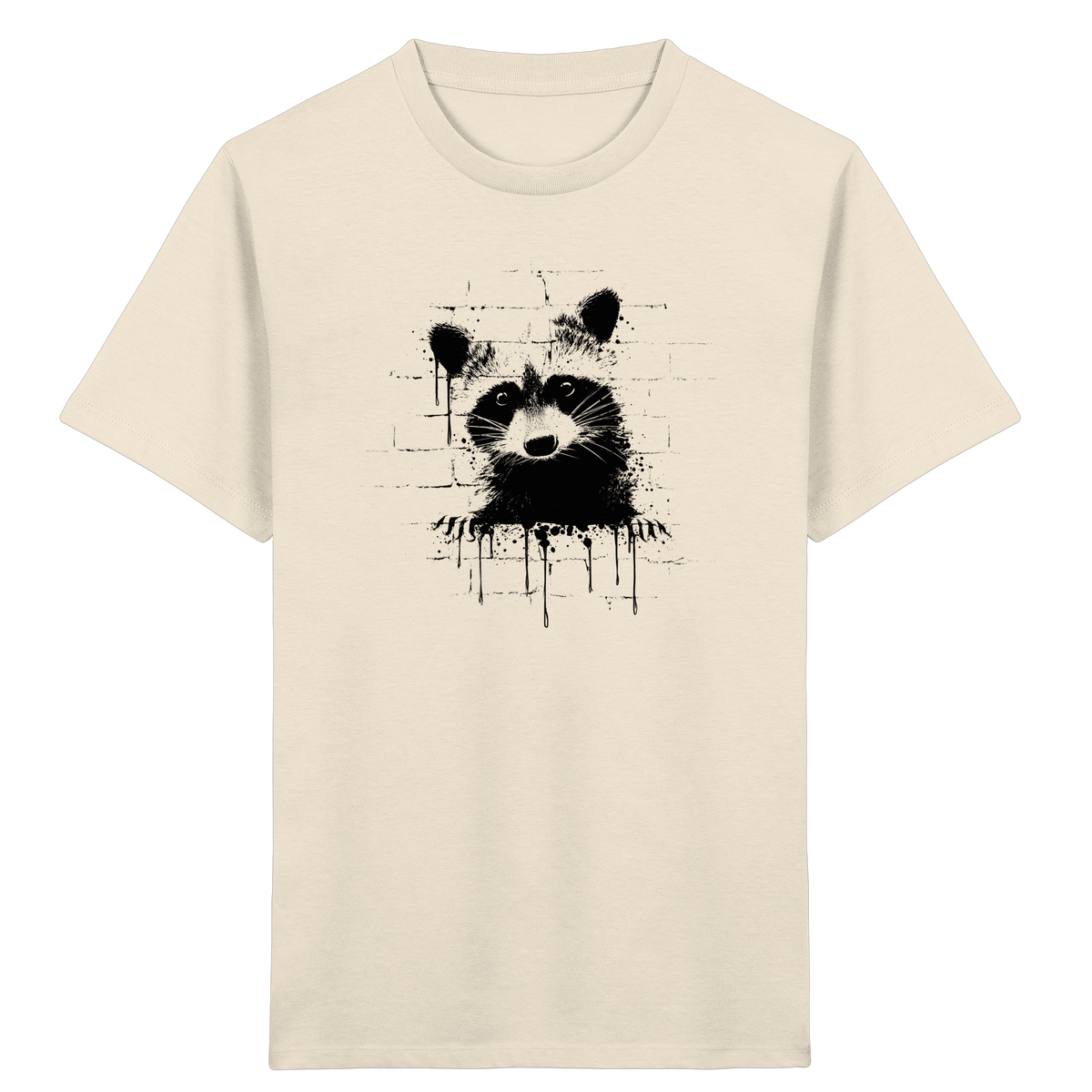 Funky Street Art Waschbär - Kids Organic Shirt