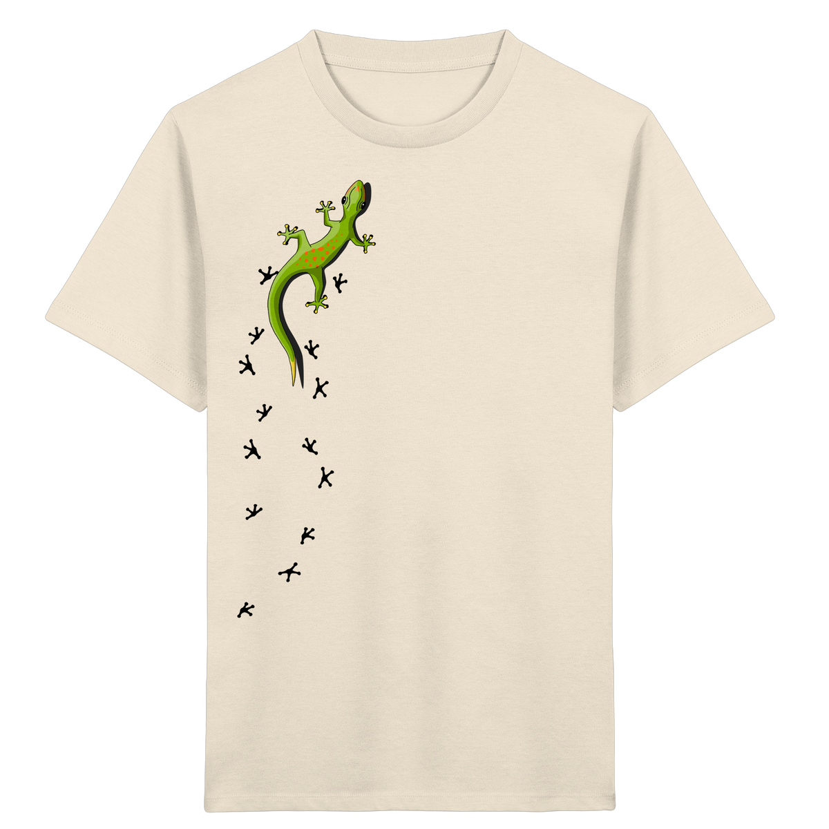 Kletternder Gecko mit Spuren - Kids Organic Shirt