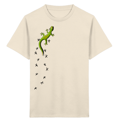 Kletternder Gecko mit Spuren - Kids Organic Shirt