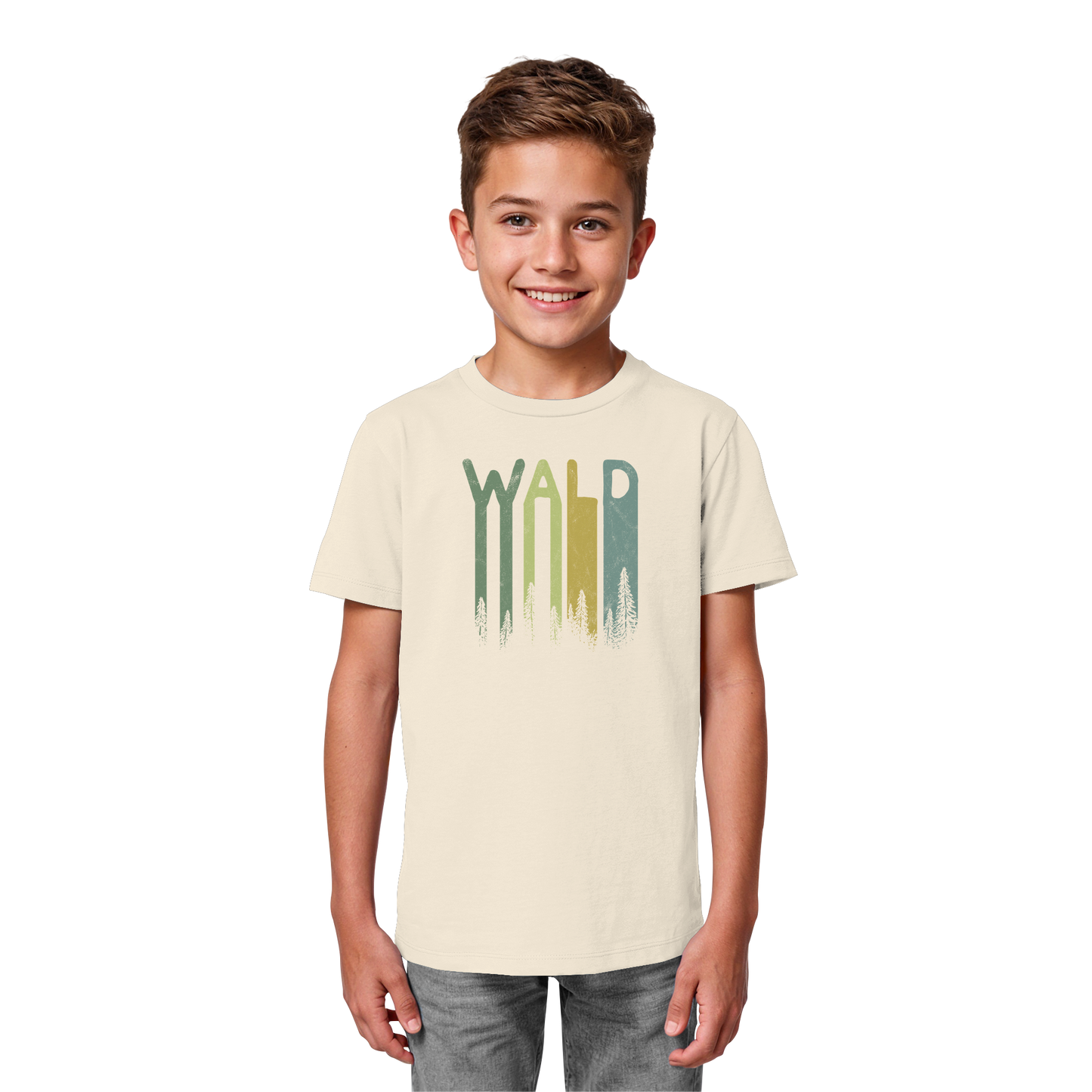 Wald Retro Forst Schriftzug - Kids Organic Shirt
