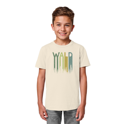 Wald Retro Forst Schriftzug - Kids Organic Shirt