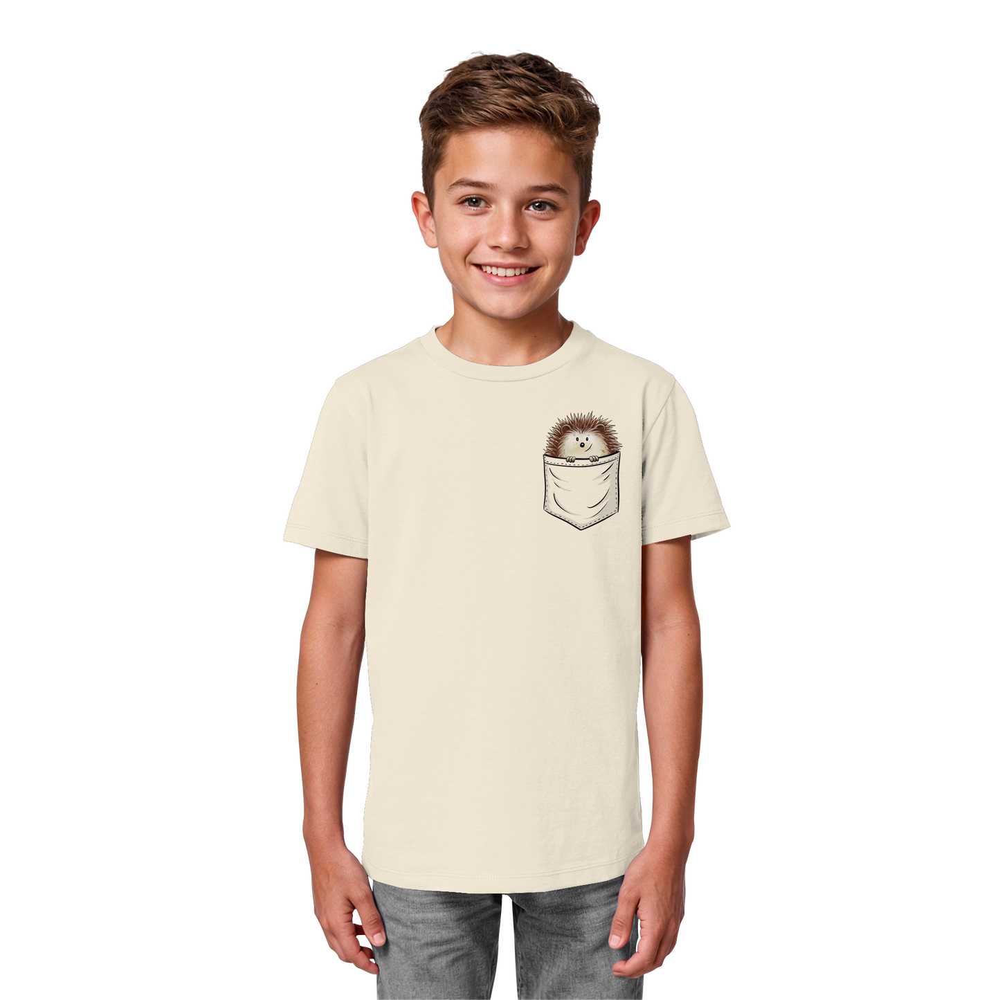 Lustiger Igel in Deiner Brust-Tasche - Kids Organic Shirt