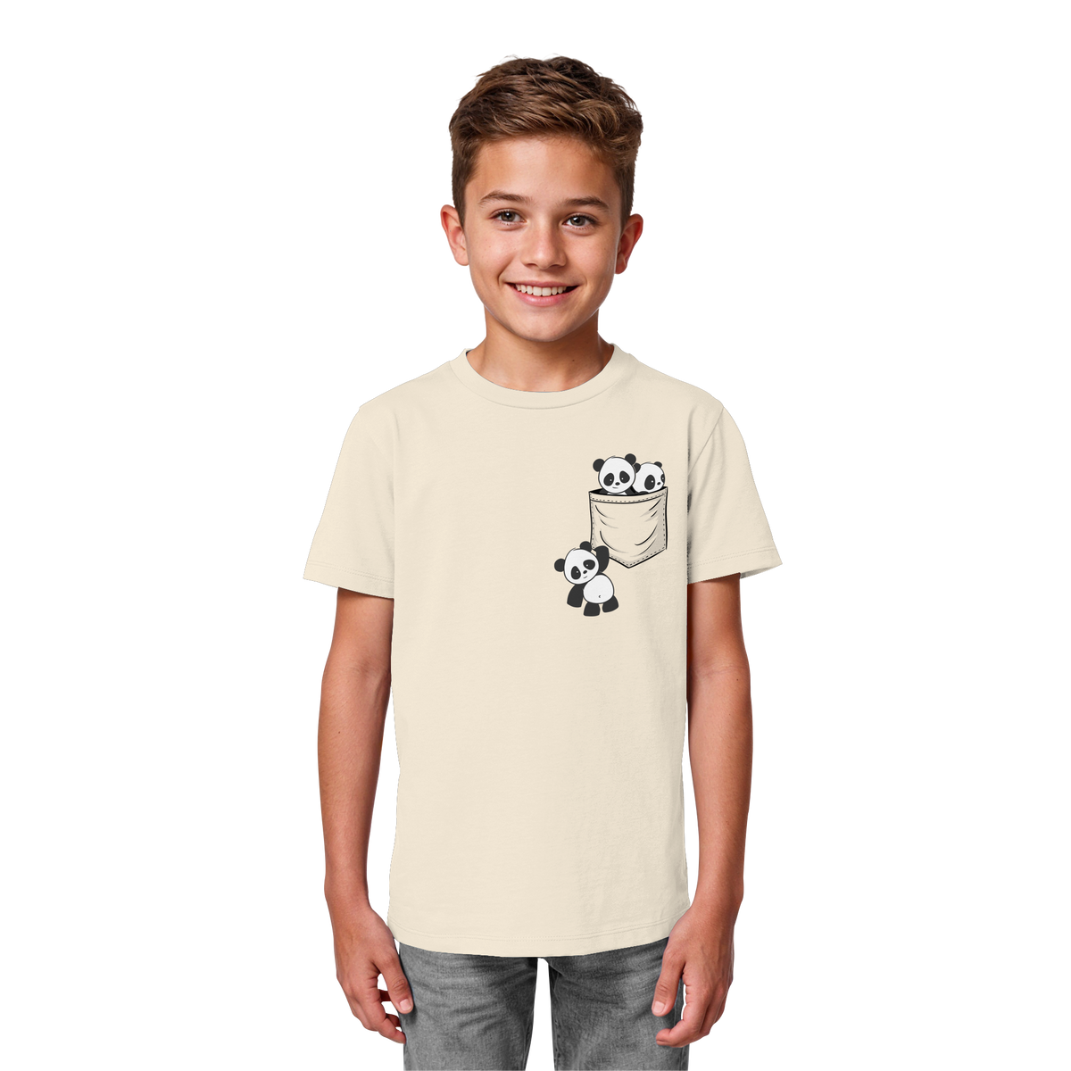 Kawaii Pandas in der Tasche - Kids Organic Shirt