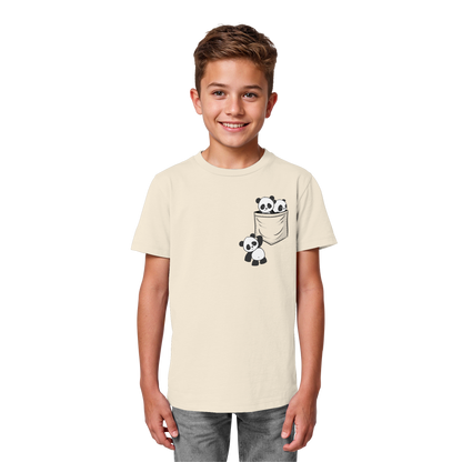 Kawaii Pandas in der Tasche - Kids Organic Shirt