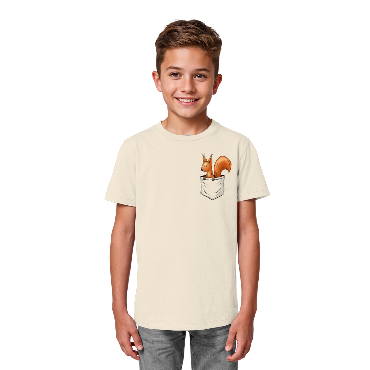 Lässiges Eichhörnchen In Tasche - Kids Organic Shirt