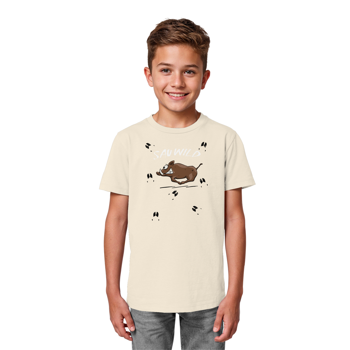 Sauwild wilde Sau | Wildschwein Keiler - Kids Organic Shirt