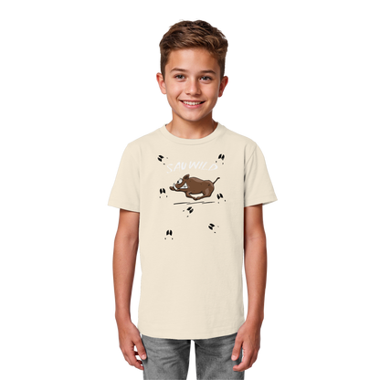 Sauwild wilde Sau | Wildschwein Keiler - Kids Organic Shirt
