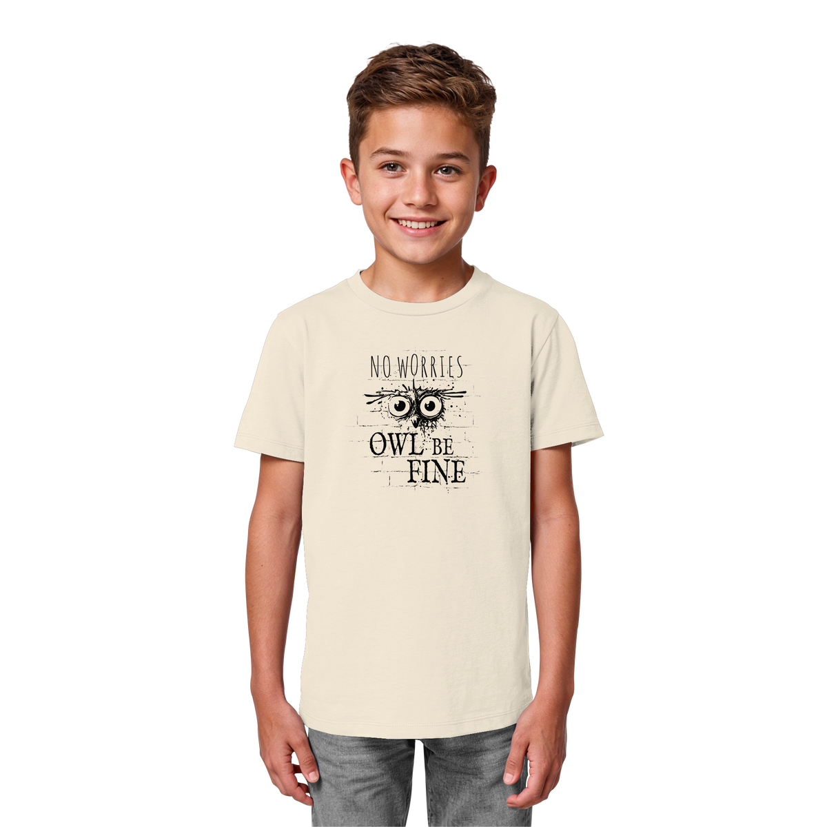 Owl Be Fine Street Art Eule - Kids Organic Shirt