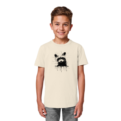 Funky Street Art Waschbär - Kids Organic Shirt