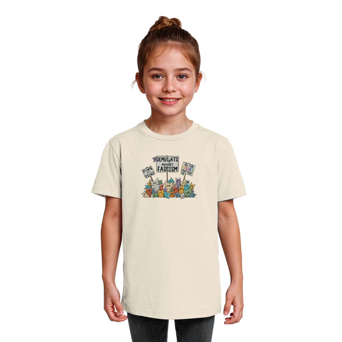 Demo-Katzen gegen Faschismus und für Vielfalt - Kids Organic Shirt