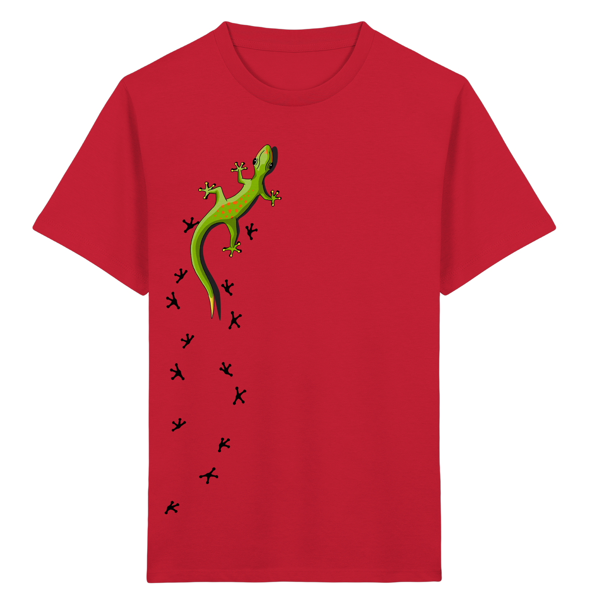 Kletternder Gecko mit Spuren - Kids Organic Shirt