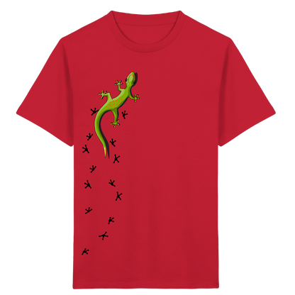 Kletternder Gecko mit Spuren - Kids Organic Shirt