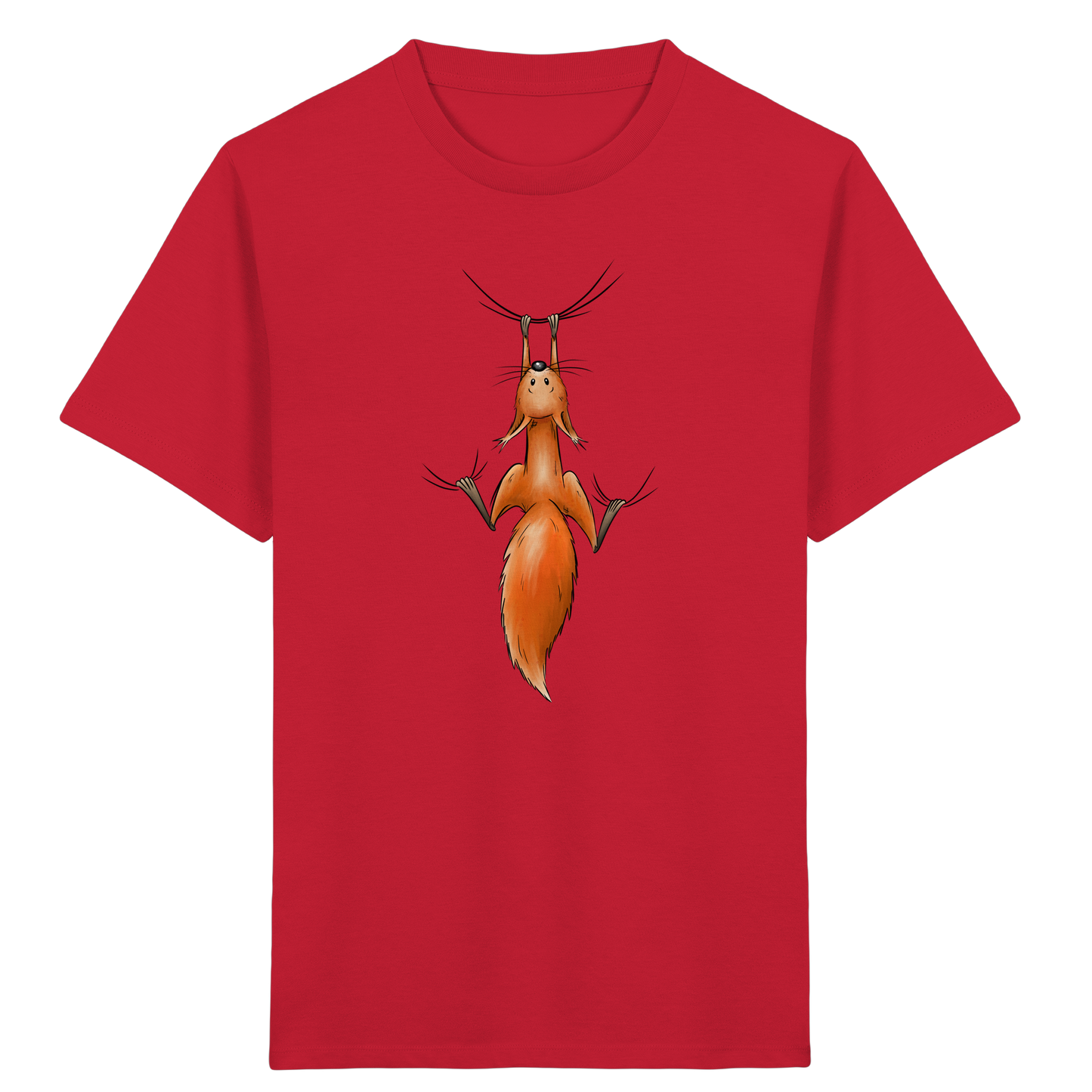 Rotes Eichhörnchen hängt ab - Kids Organic Shirt