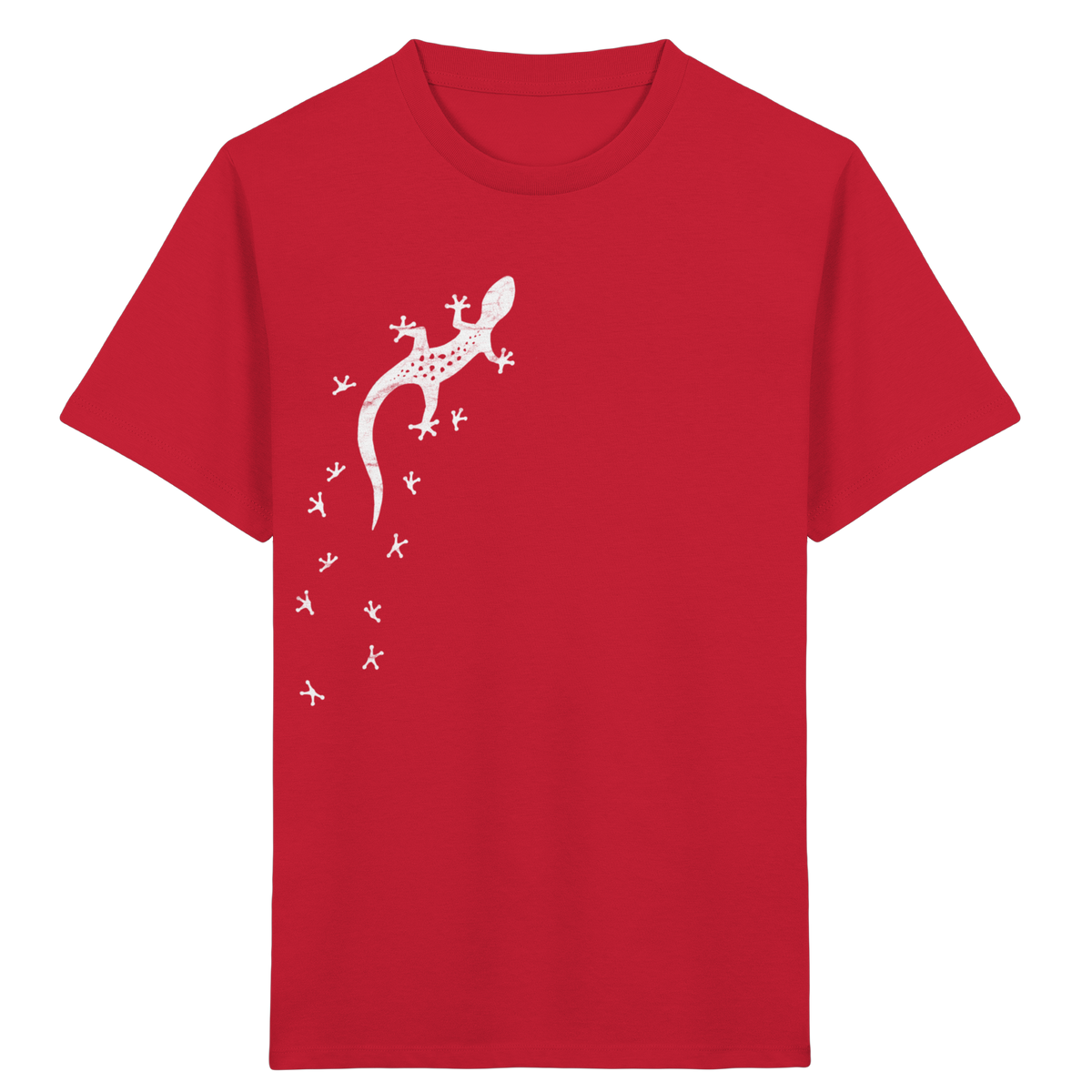 Gecko Eidechse Silhouette hell - Kids Organic Shirt
