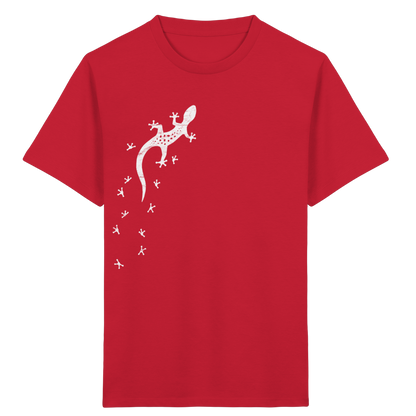 Gecko Eidechse Silhouette hell - Kids Organic Shirt