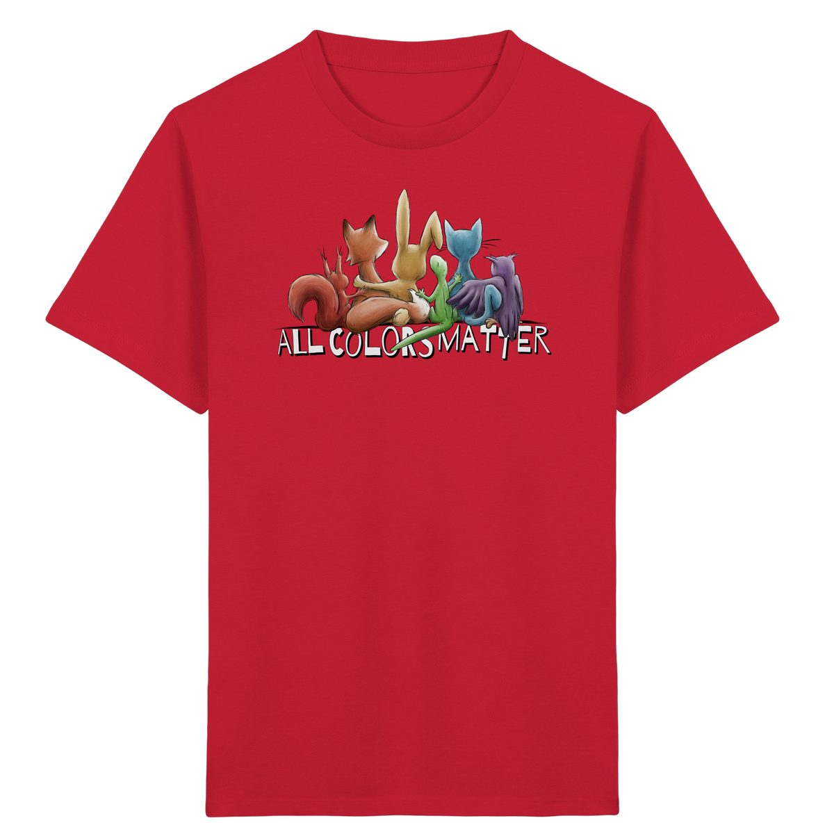 All Colors Matter! Regenbogen Tiere für Vielfalt - Kids Organic Shirt