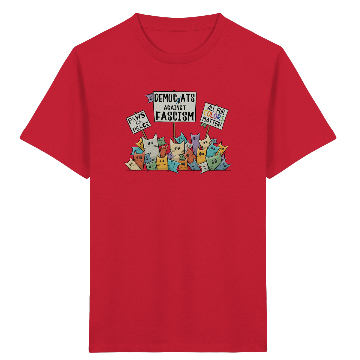 Demo-Katzen gegen Faschismus und für Vielfalt - Kids Organic Shirt