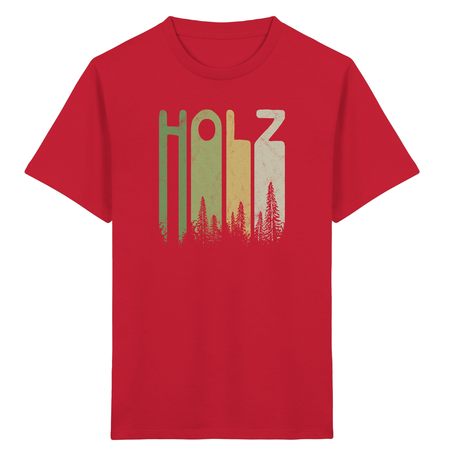 Holz Retro Wald Schriftzug - Kids Organic Shirt