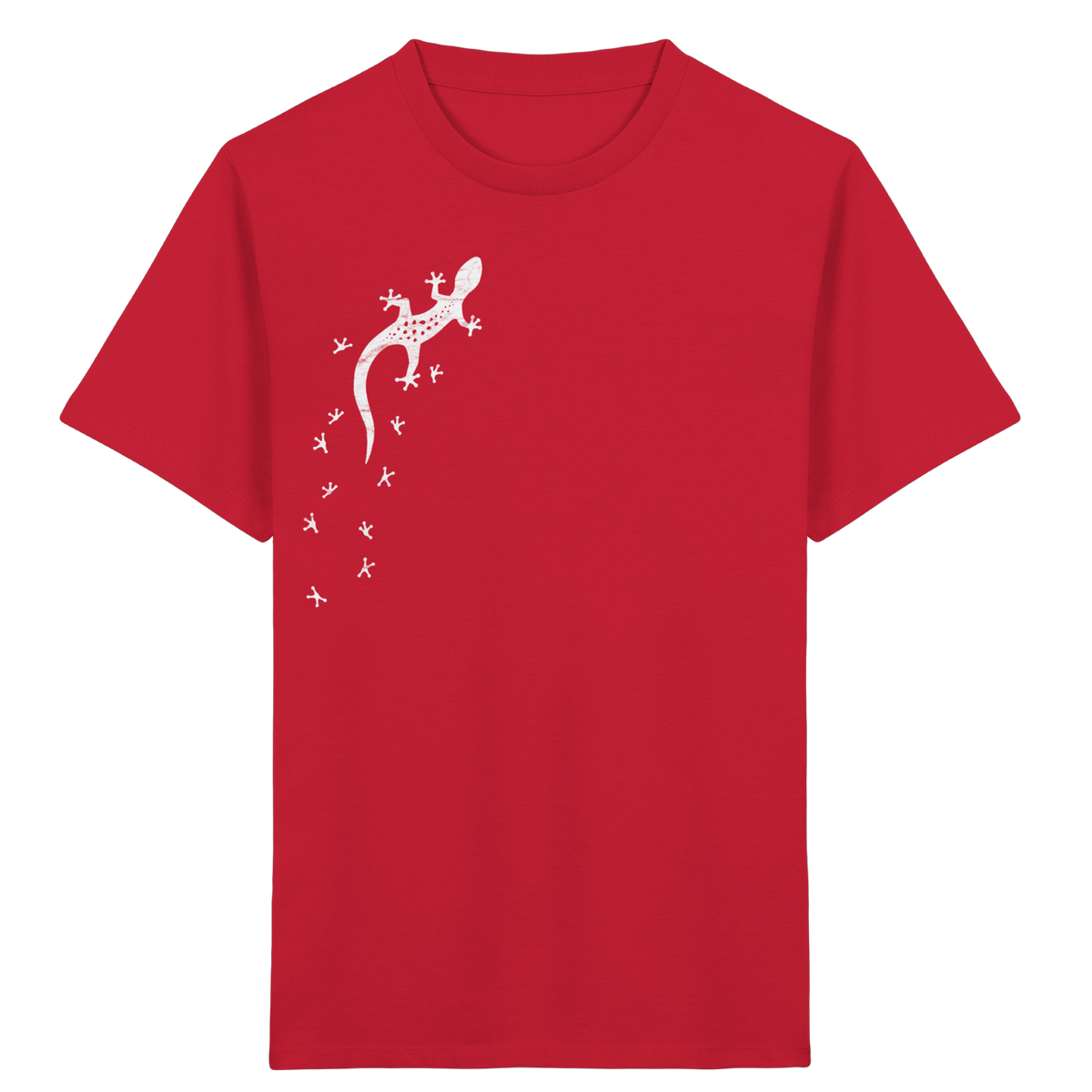 Gecko Eidechse Silhouette hell - Kids Organic Shirt