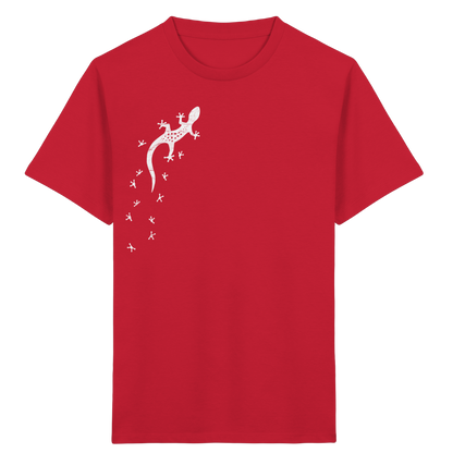 Gecko Eidechse Silhouette hell - Kids Organic Shirt