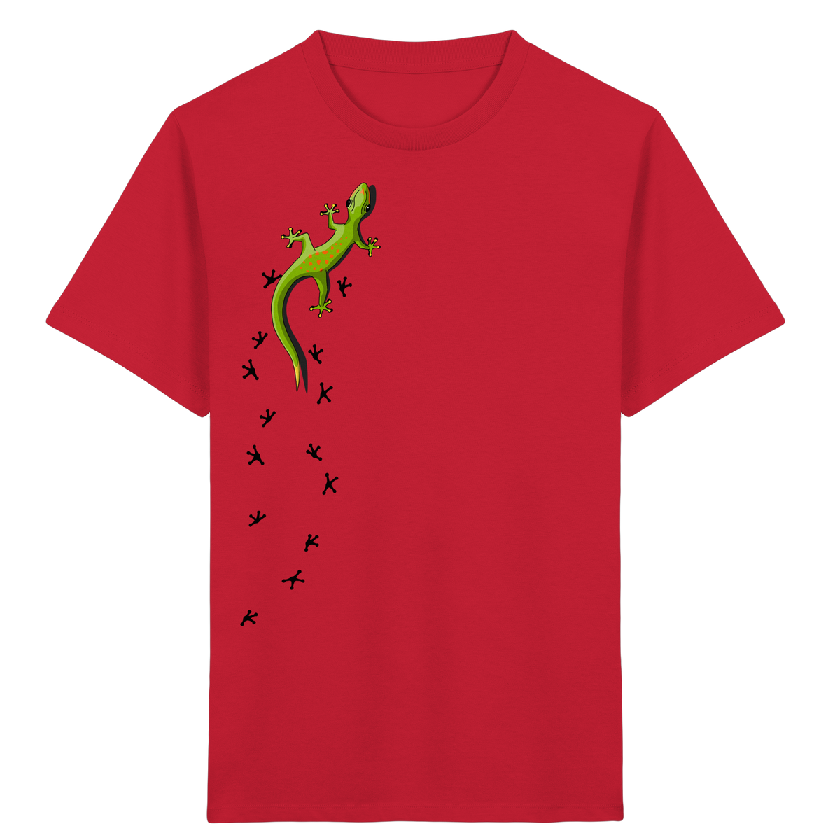 Kletternder Gecko mit Spuren - Kids Organic Shirt