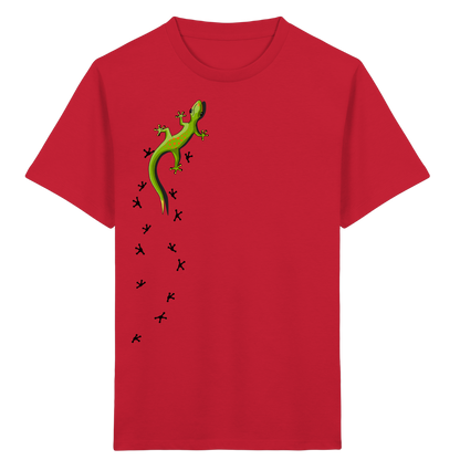 Kletternder Gecko mit Spuren - Kids Organic Shirt