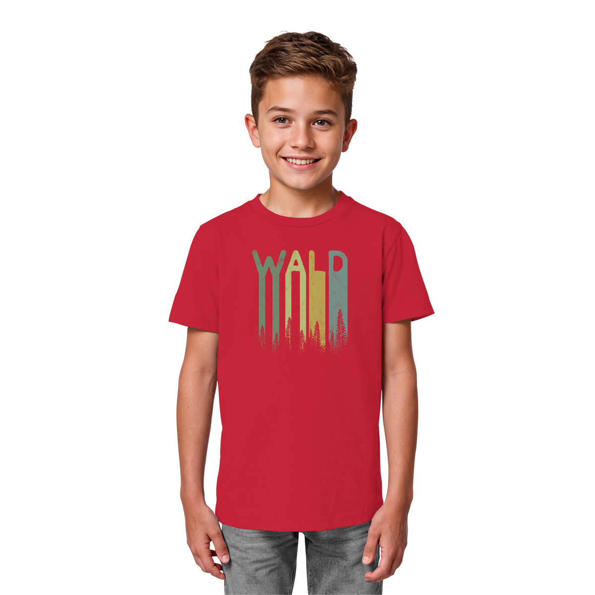 Wald Retro Forst Schriftzug - Kids Organic Shirt