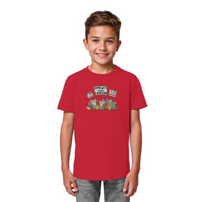 Demo-Katzen gegen Faschismus und für Vielfalt - Kids Organic Shirt