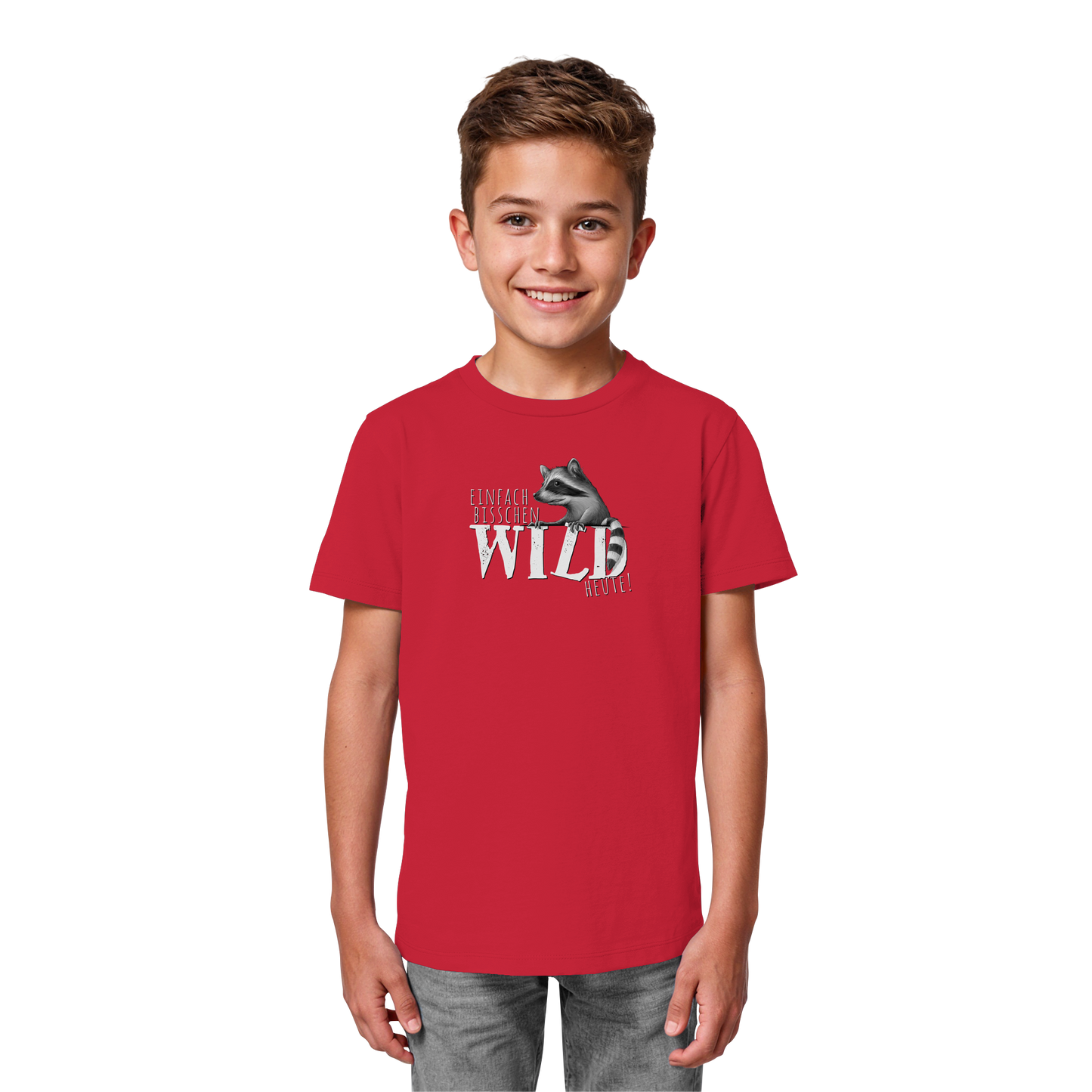Bisschen wild heute! Waschbär - Kids Organic Shirt
