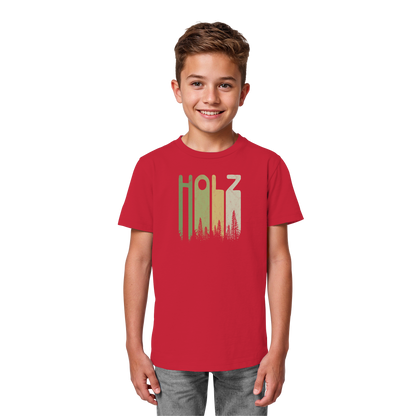Holz Retro Wald Schriftzug - Kids Organic Shirt