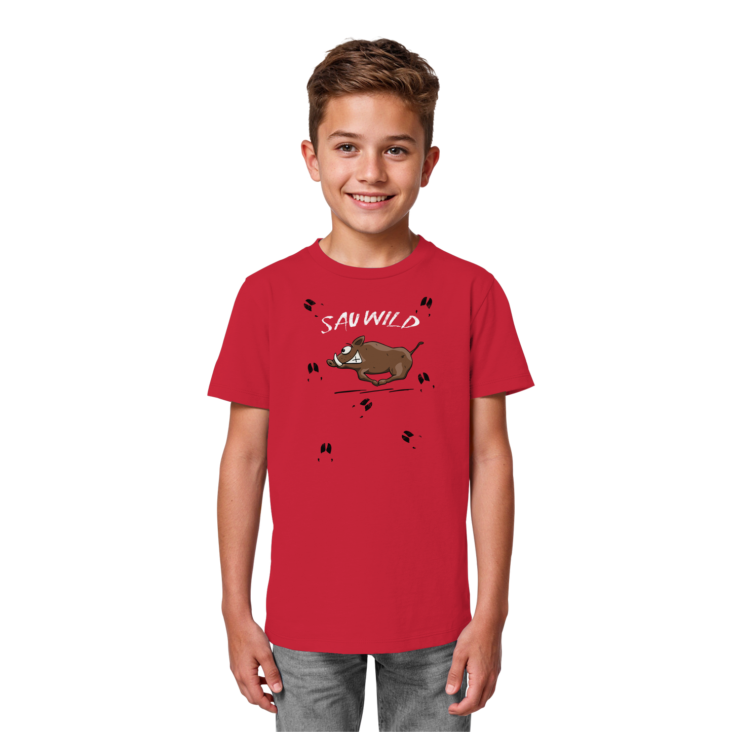 Sauwild wilde Sau | Wildschwein Keiler - Kids Organic Shirt