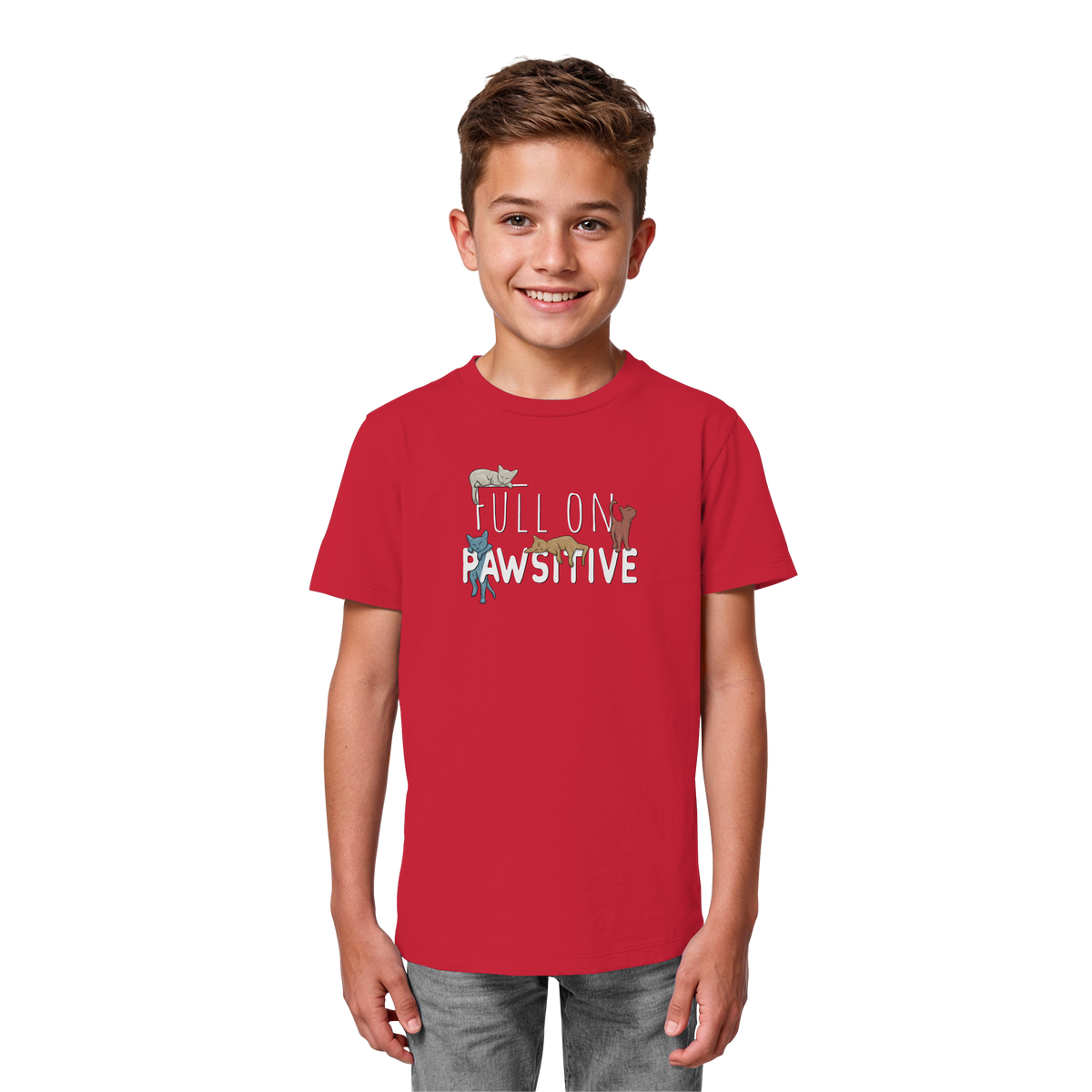 Full On Pawsitive! Gechillte Katzen - Kids Organic Shirt