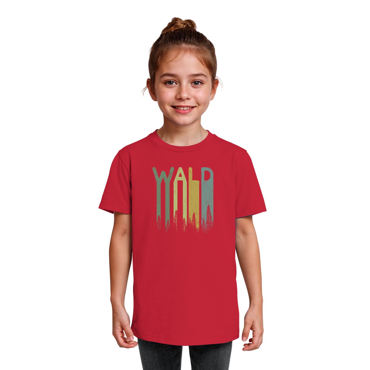 Wald Retro Forst Schriftzug - Kids Organic Shirt