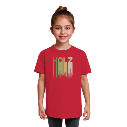 Holz Retro Wald Schriftzug - Kids Organic Shirt
