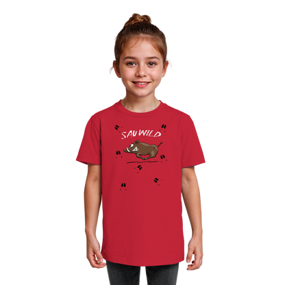 Sauwild wilde Sau | Wildschwein Keiler - Kids Organic Shirt