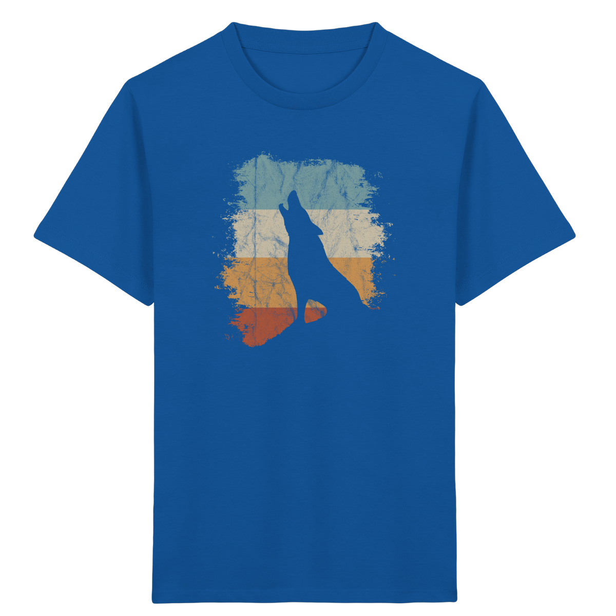 Retro Style lässig heulender Wolf  - Kids Organic Shirt