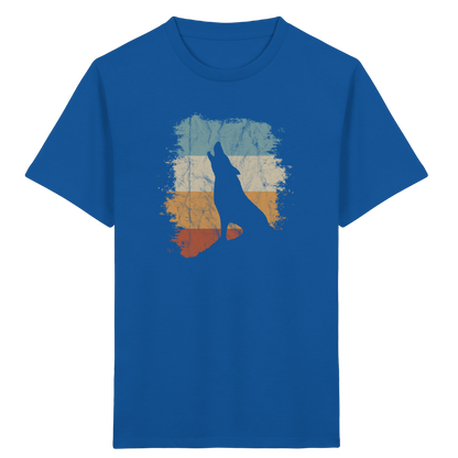 Retro Style lässig heulender Wolf  - Kids Organic Shirt