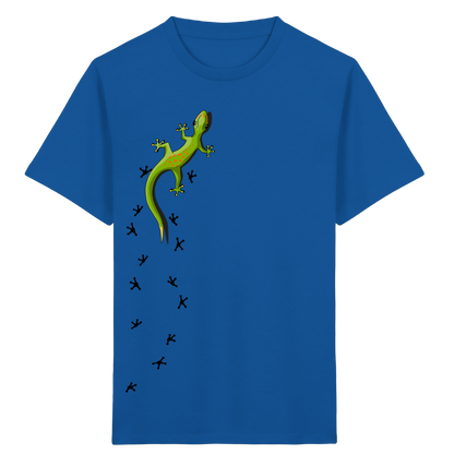 Kletternder Gecko mit Spuren - Kids Organic Shirt