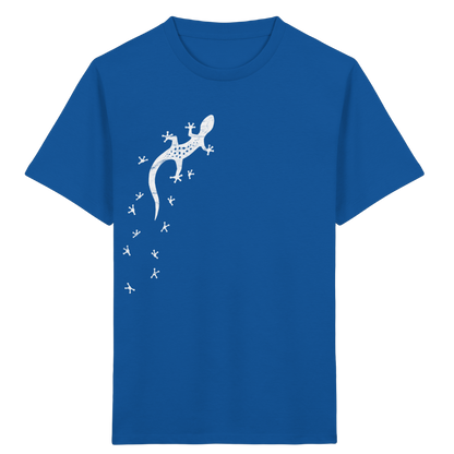 Gecko Eidechse Silhouette hell - Kids Organic Shirt