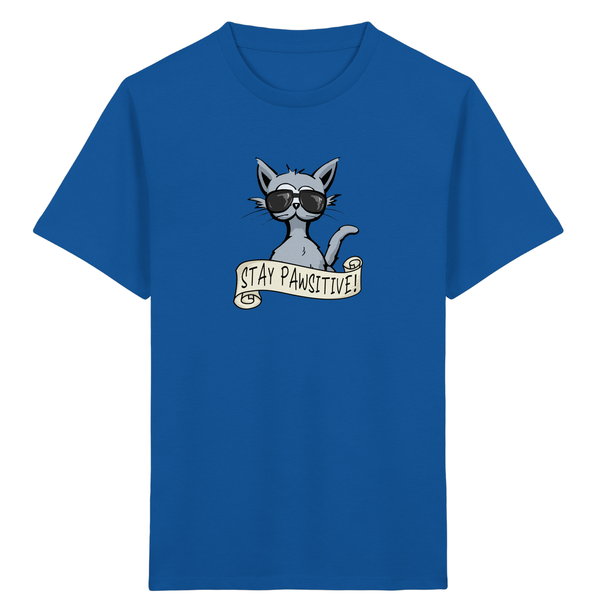Stay Pawsitive Bleib lässig Hipster Katze - Kids Organic Shirt