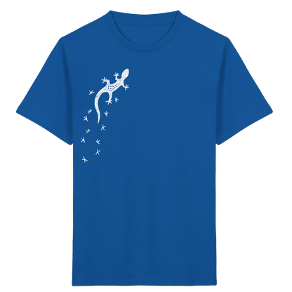 Gecko Eidechse Silhouette hell - Kids Organic Shirt