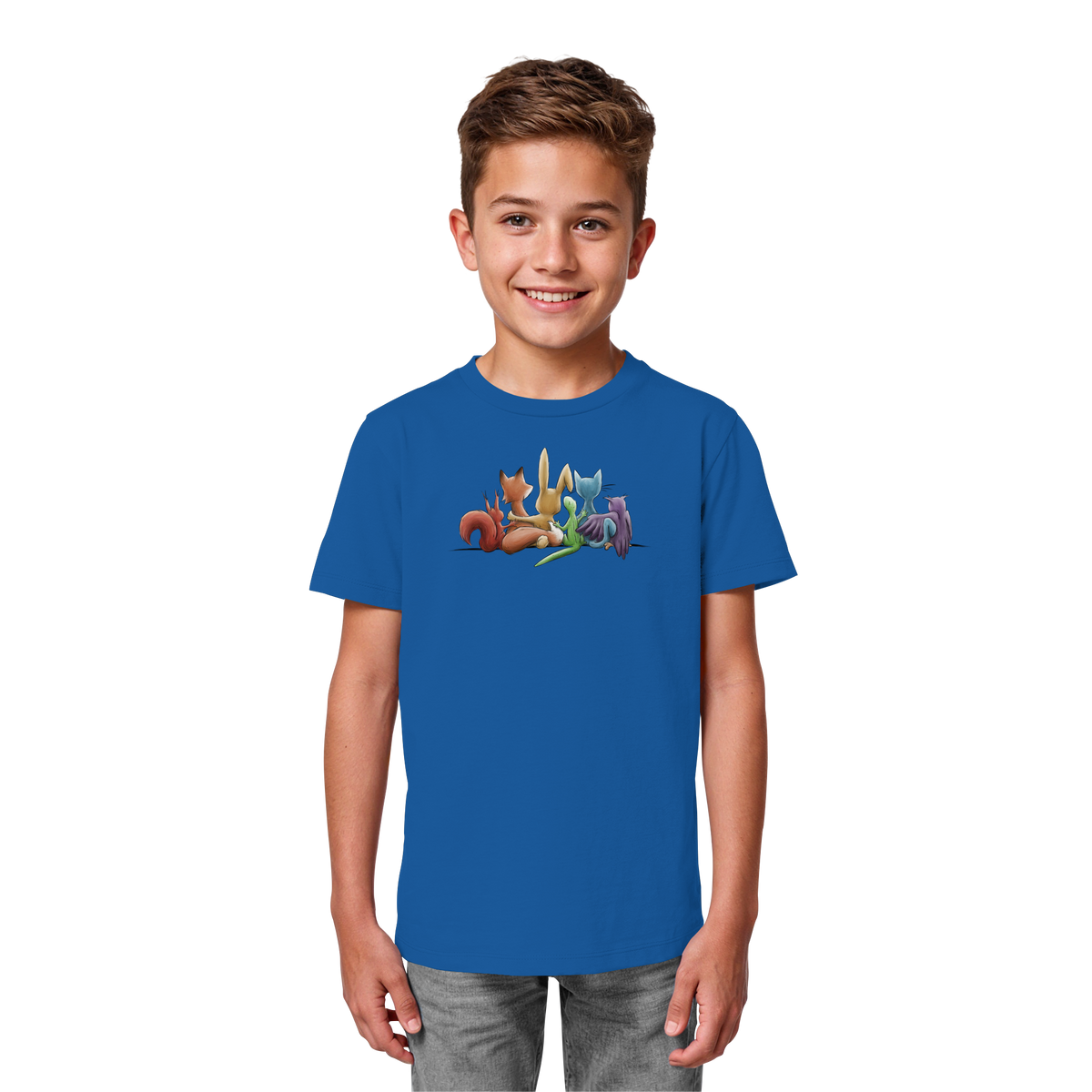 Regenbogen Tiere für Freundschaft, Toleranz und Vielfalt - Kids Organic Shirt