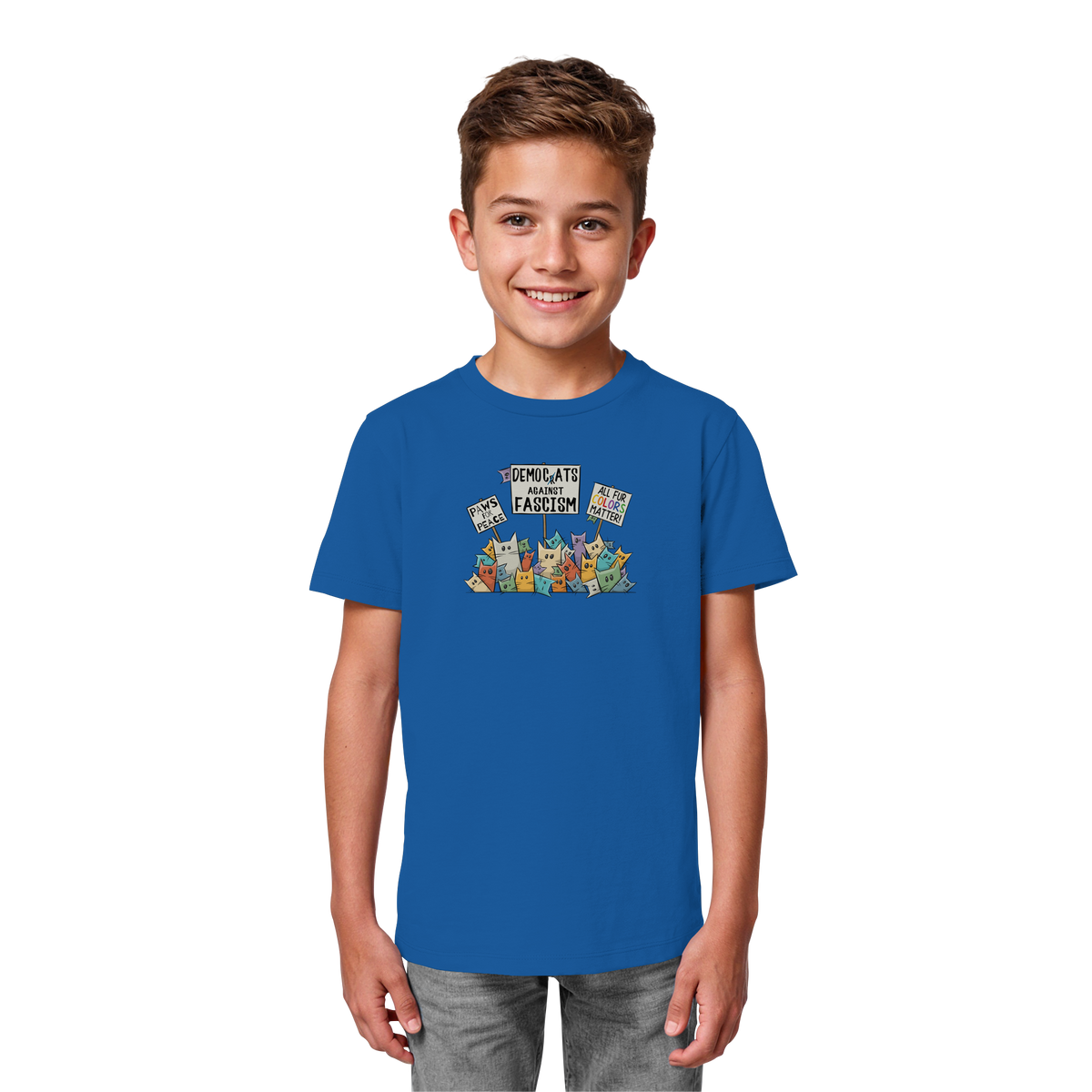 Demo-Katzen gegen Faschismus und für Vielfalt - Kids Organic Shirt