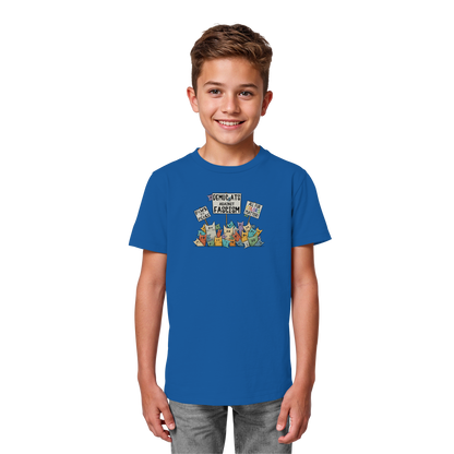Demo-Katzen gegen Faschismus und für Vielfalt - Kids Organic Shirt