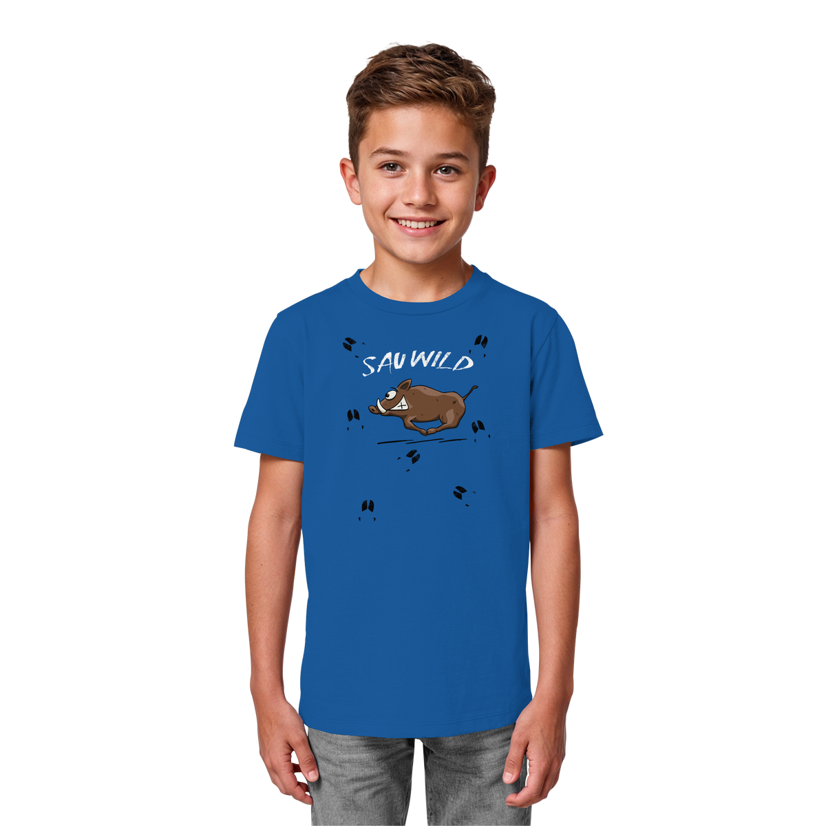 Sauwild wilde Sau | Wildschwein Keiler - Kids Organic Shirt