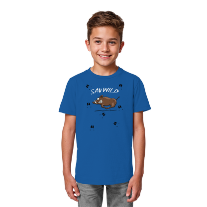 Sauwild wilde Sau | Wildschwein Keiler - Kids Organic Shirt