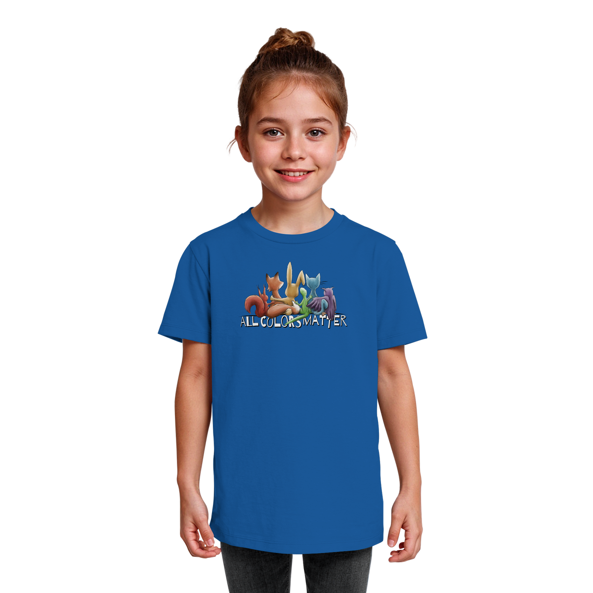 All Colors Matter! Regenbogen Tiere für Vielfalt - Kids Organic Shirt