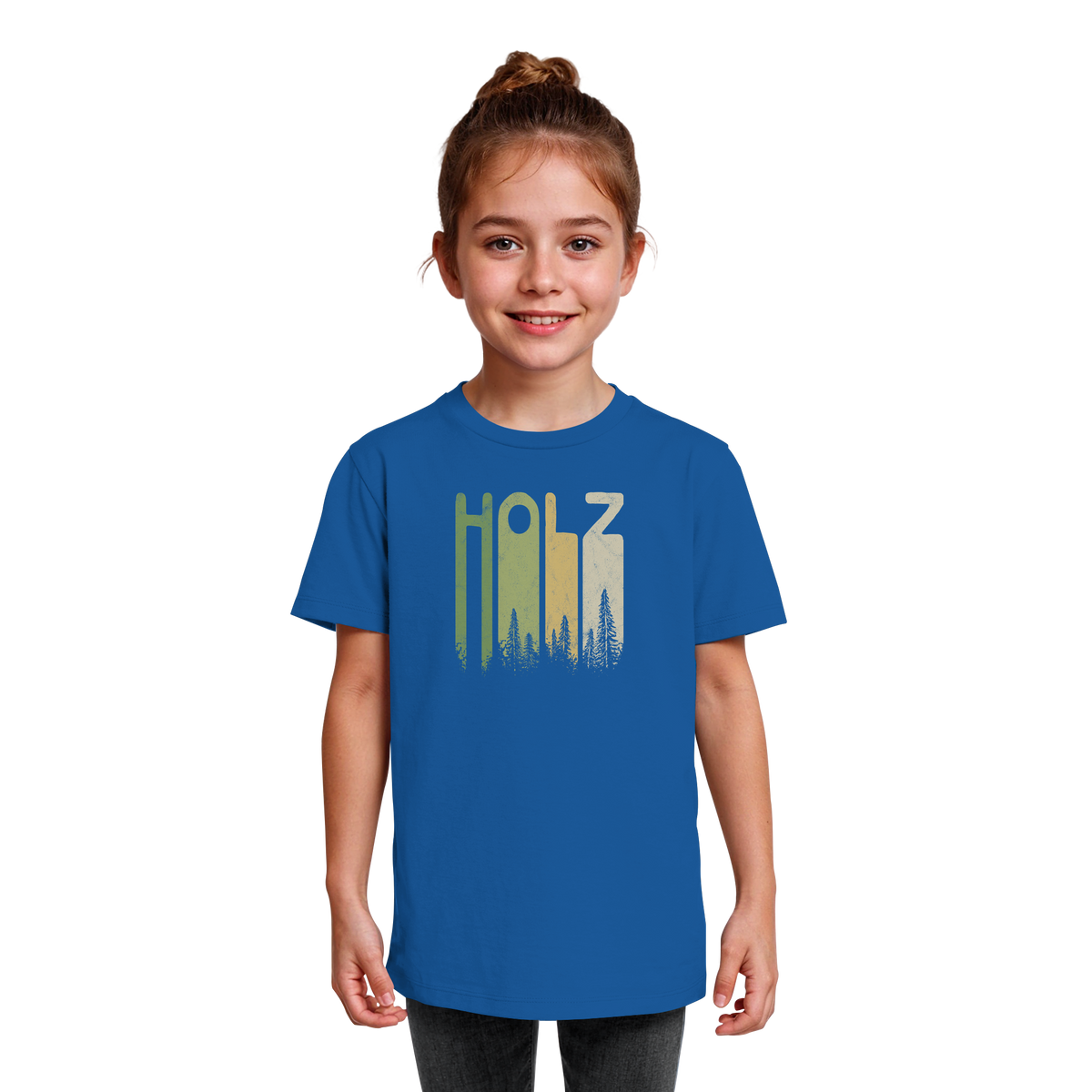 Holz Retro Wald Schriftzug - Kids Organic Shirt