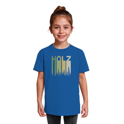 Holz Retro Wald Schriftzug - Kids Organic Shirt