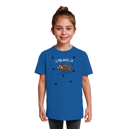 Sauwild wilde Sau | Wildschwein Keiler - Kids Organic Shirt